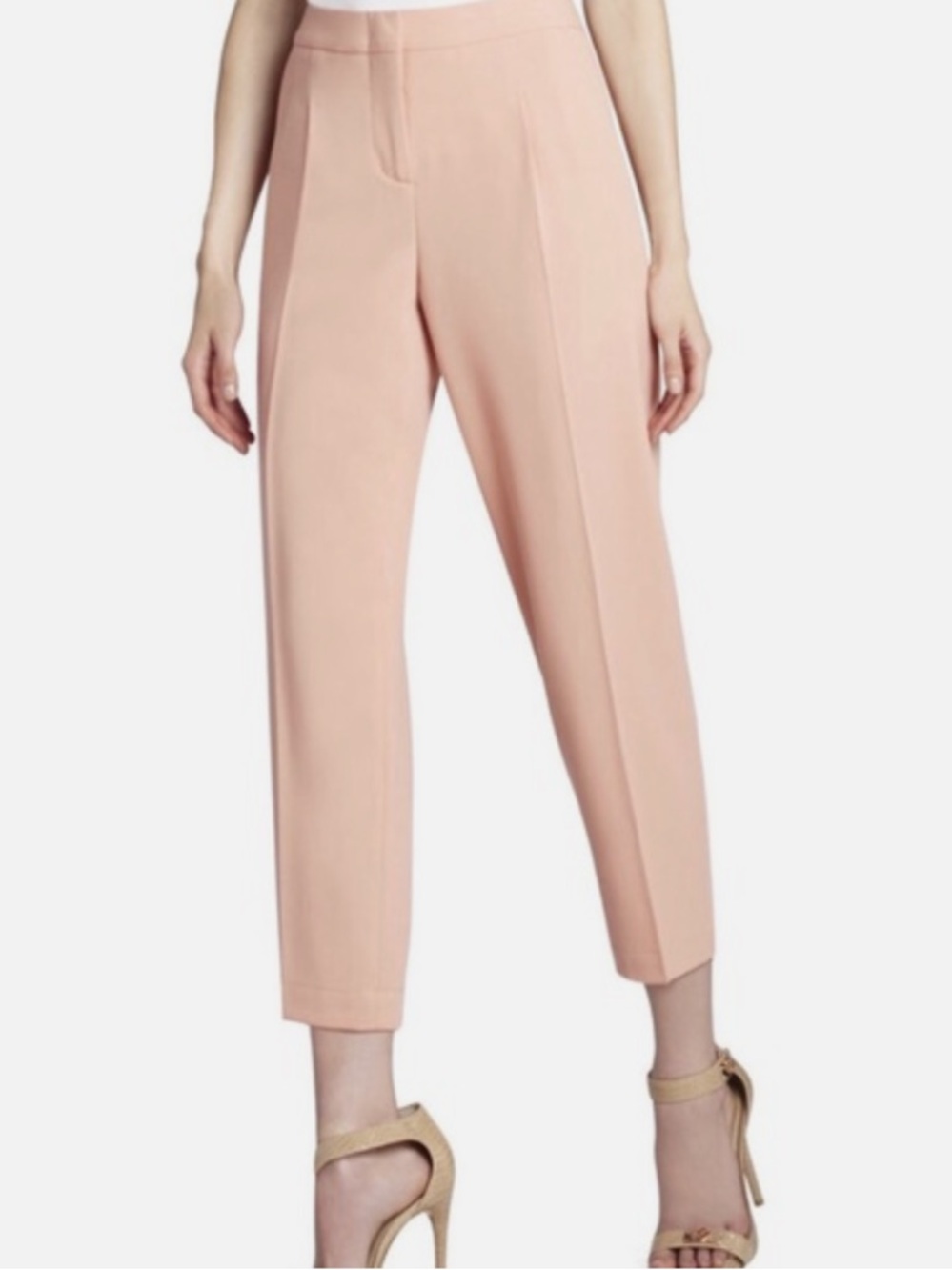 BCBG MAXAZRIA Blush James Cropped Trouser Pants M